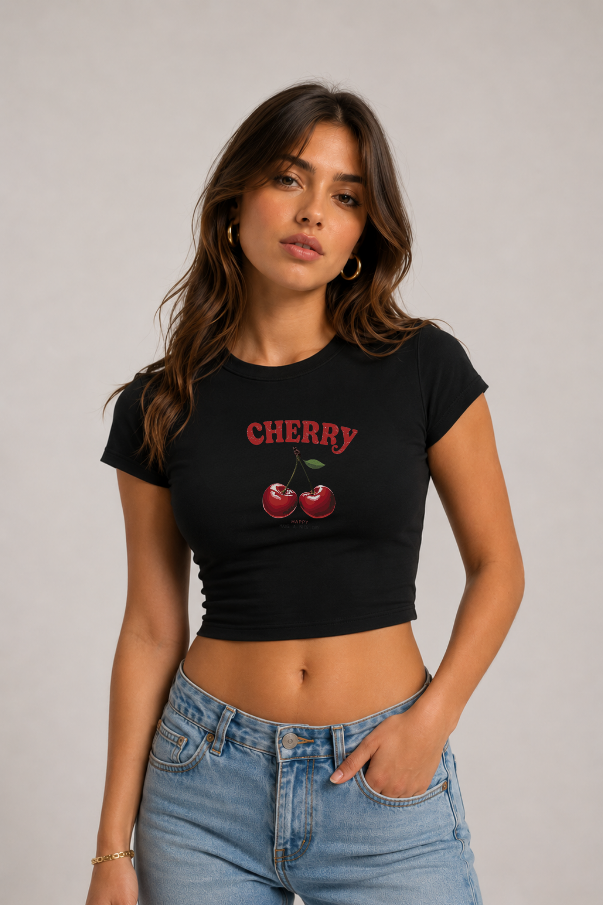 Cherry Baby Tee – Cropped Fit Tee