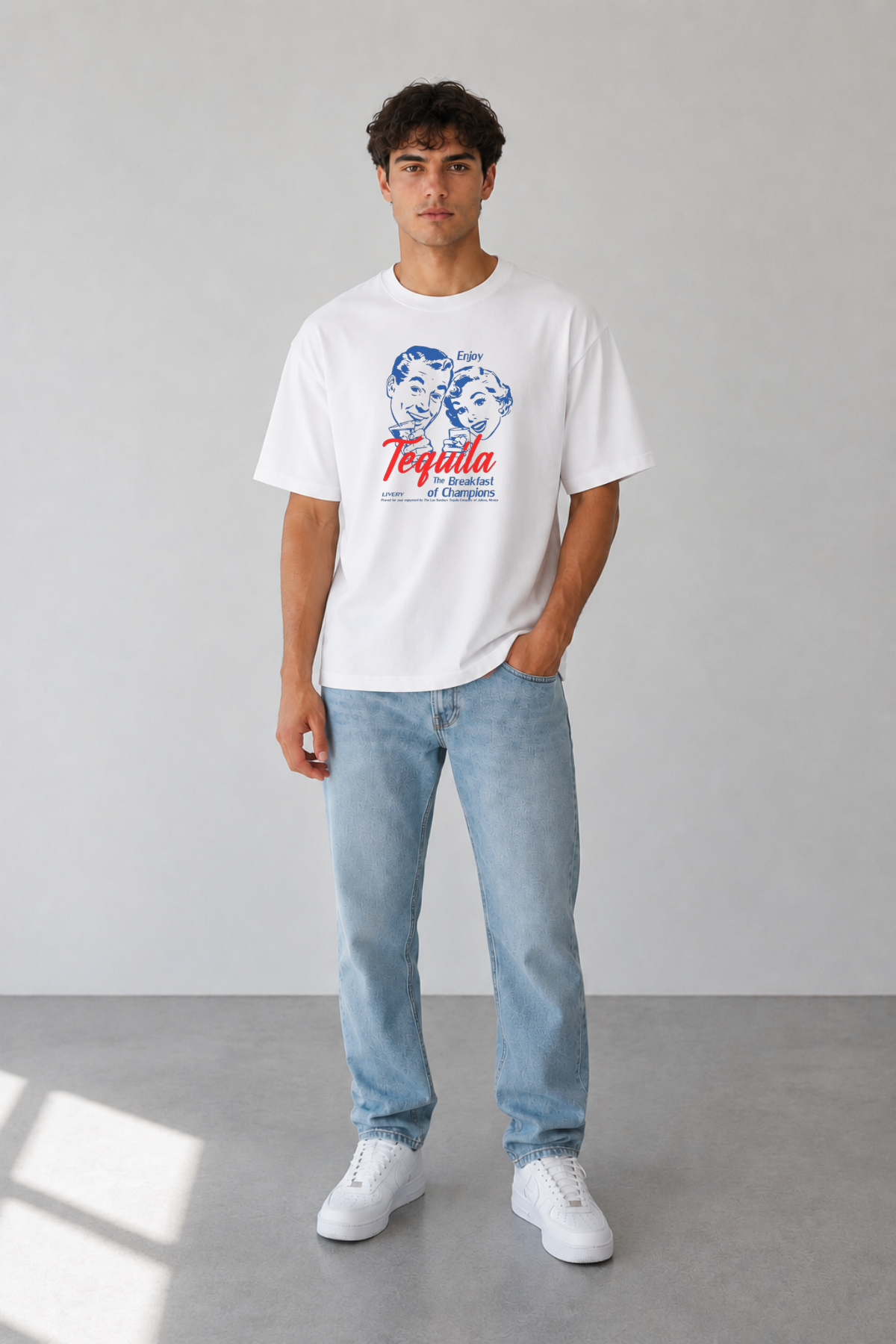Tequila Baskılı Oversize T-Shirt