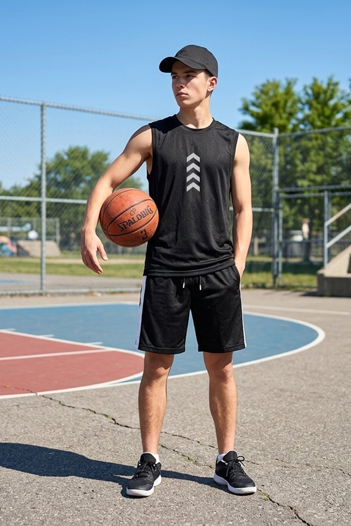 UP Baskılı Kolsuz Atlet Tshirt Erkek Sıfır Kol Giyim Spor Giyim Oversize