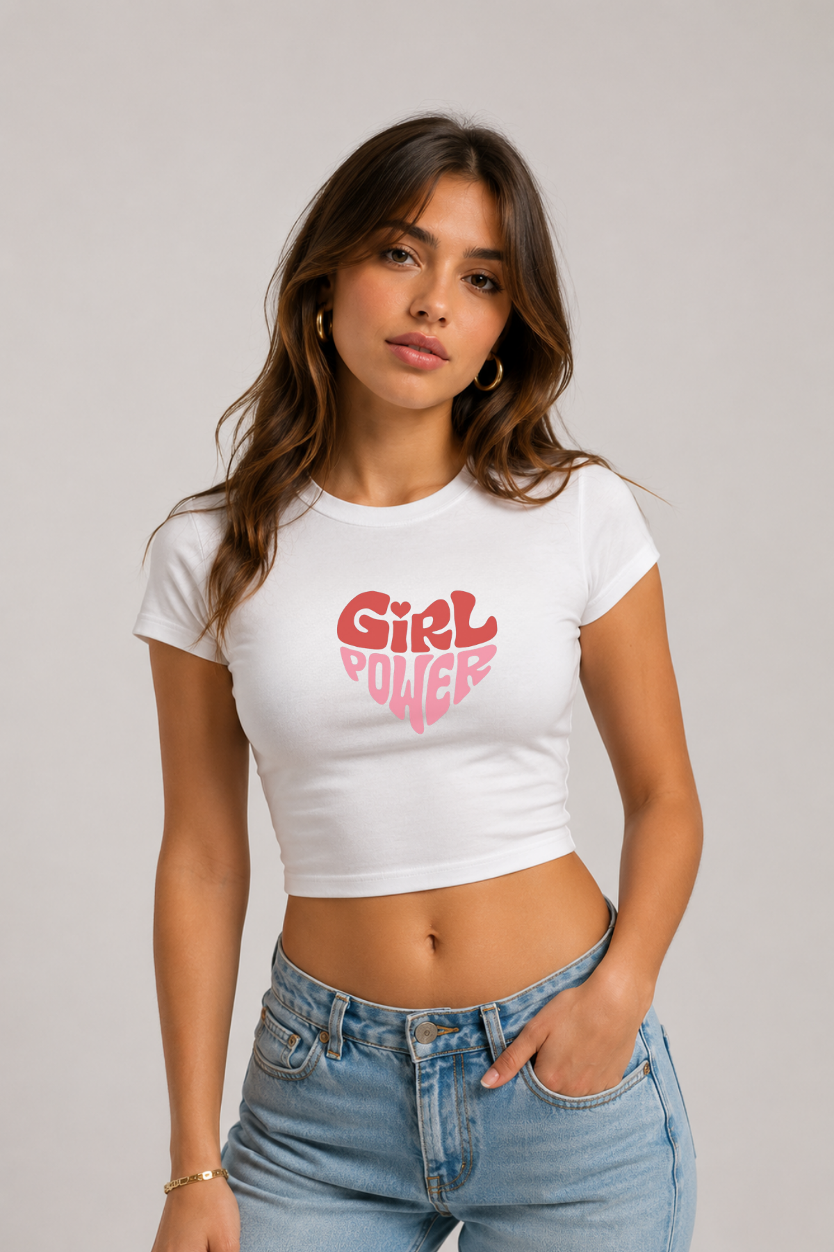 Girl Power Baby Tee – Cropped Fit Tee