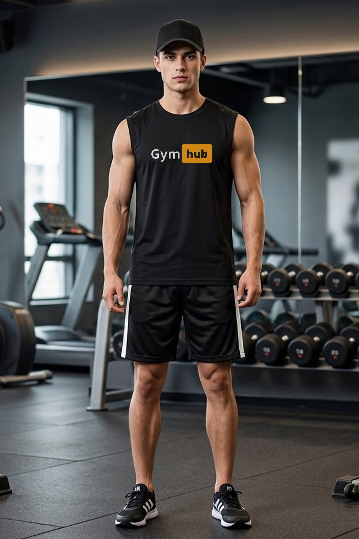 HUP Baskılı Kolsuz Atlet Tshirt Erkek Sıfır Kol Giyim Spor Giyim Oversize